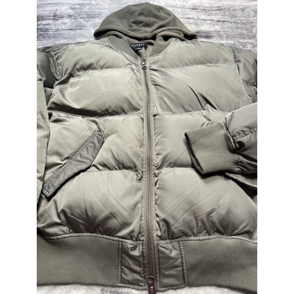 Pacsun Women's/Mens  Medium Green Puffer Jacket Full Zip  Hooded Lightweigh